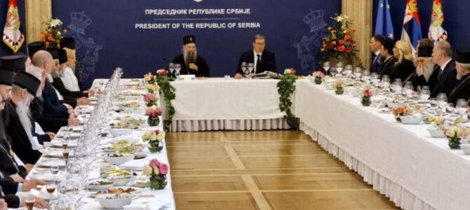 Патријарх Порфирије у Генералном секретаријату Србије: Молимо се за мир у свету